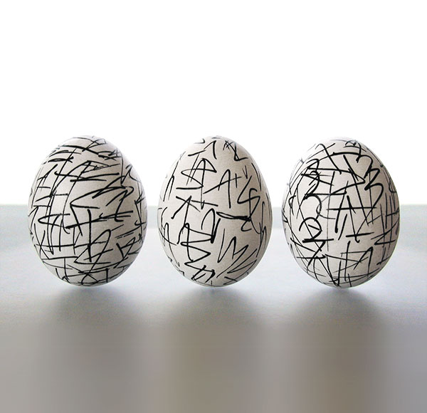  3 bemalte Ostereier